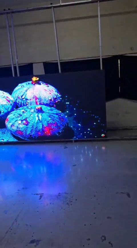 Fine-pitch indoor LED video wall running full-colour imagery during testing