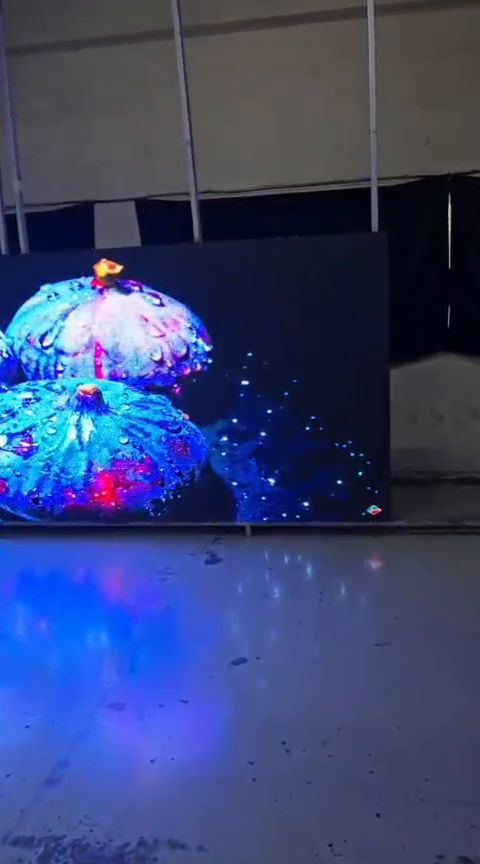 Fine-pitch indoor LED video wall running full-colour imagery during testing
