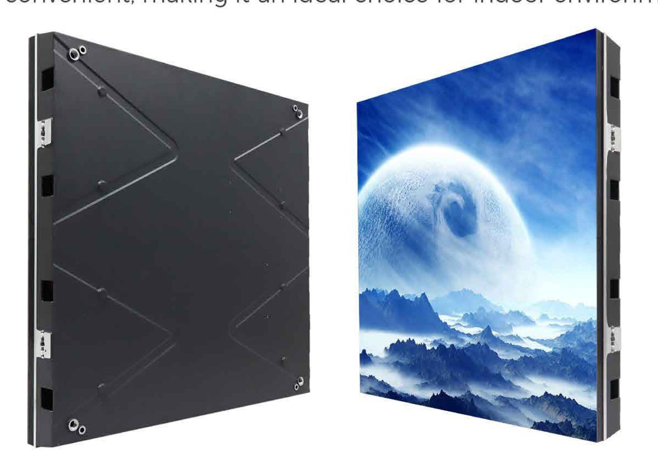 Fine-pitch indoor LED cabinet, front and rear view